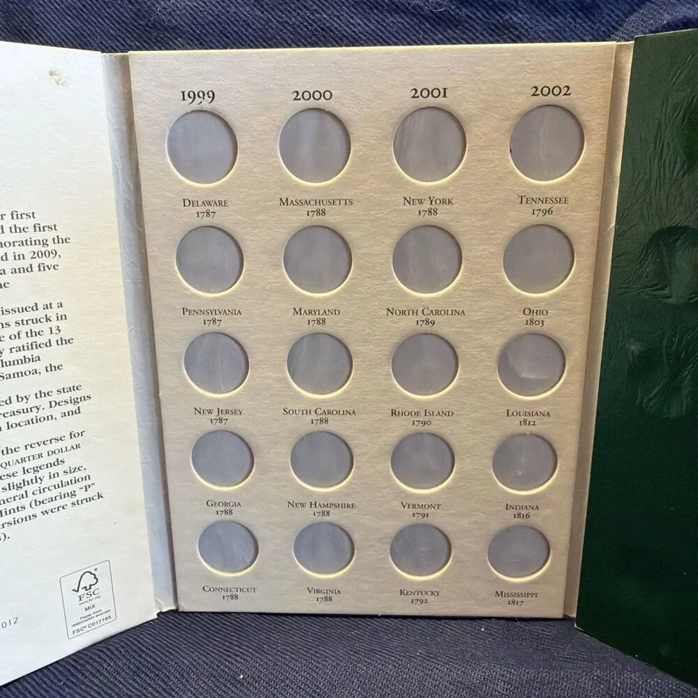 Coin Folder for 1999-2009 State & Territory Quarters LCF3T Album by Littleton